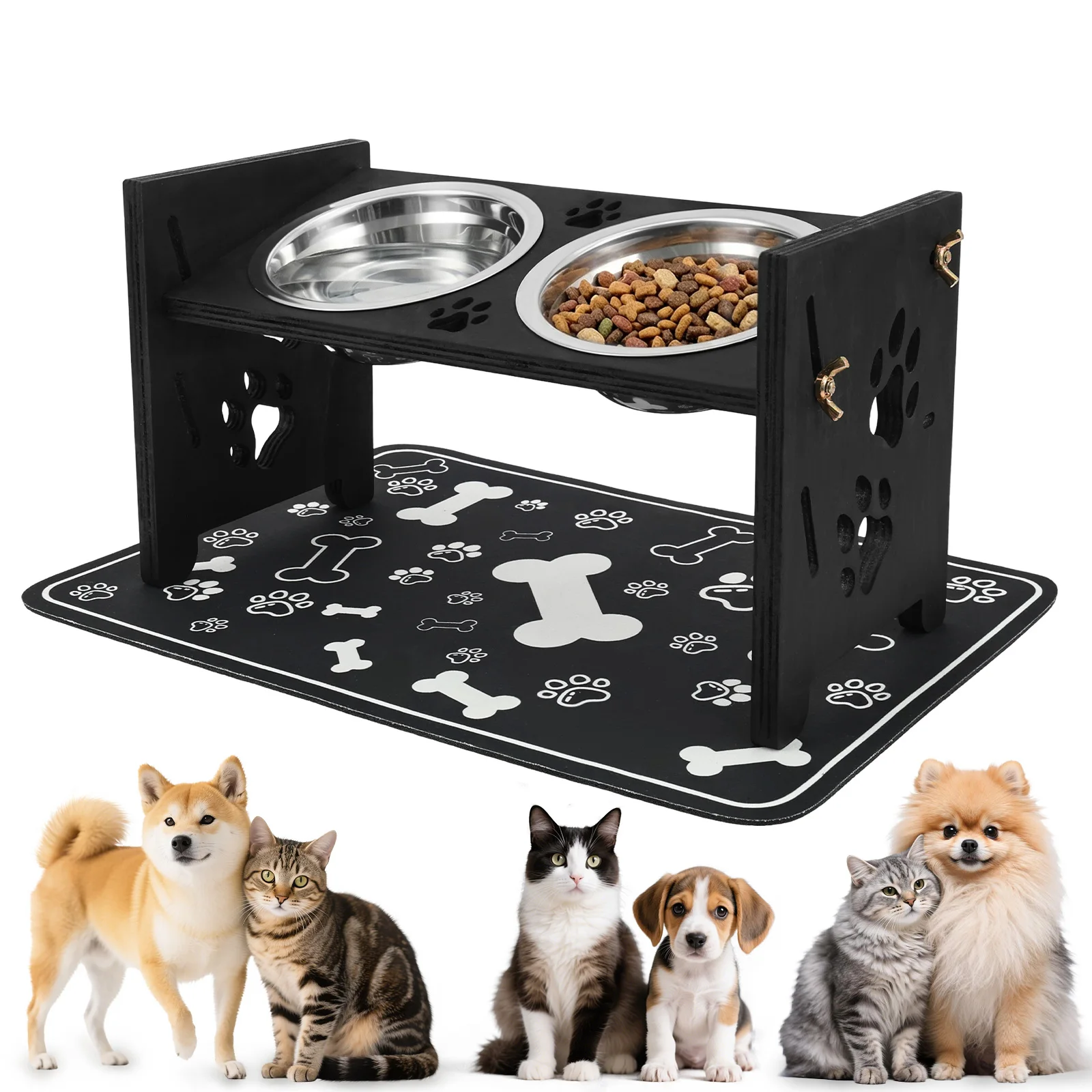 Elevated Dog Feeder Bowls Adju - đánh giá và giá Royal Canin Food Medium