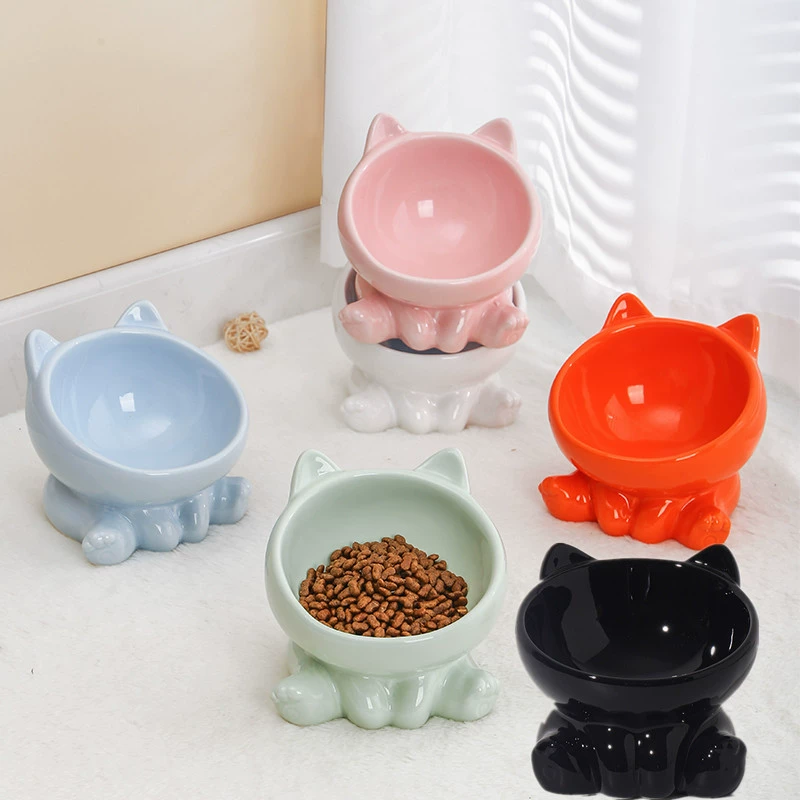 Cute Ceramic Cat Bowl with Hig - đánh giá và giá Royal Canin Food Medium